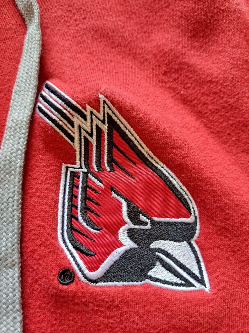 E5 Ball State Cardinals Red Zip-Up Hoodie Sweatshirt Women's L Embroidered - Picture 2 of 9